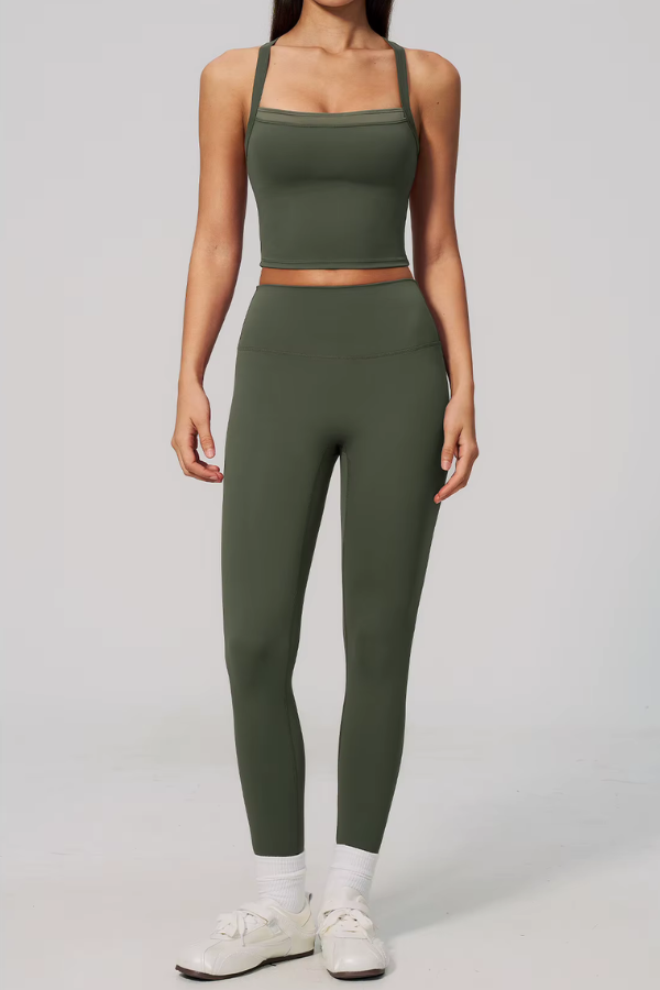 Pharıssa Berry Contrast Sculpt Legging Set