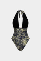 Pharıssa Leopar Desenli Halter Mayo
