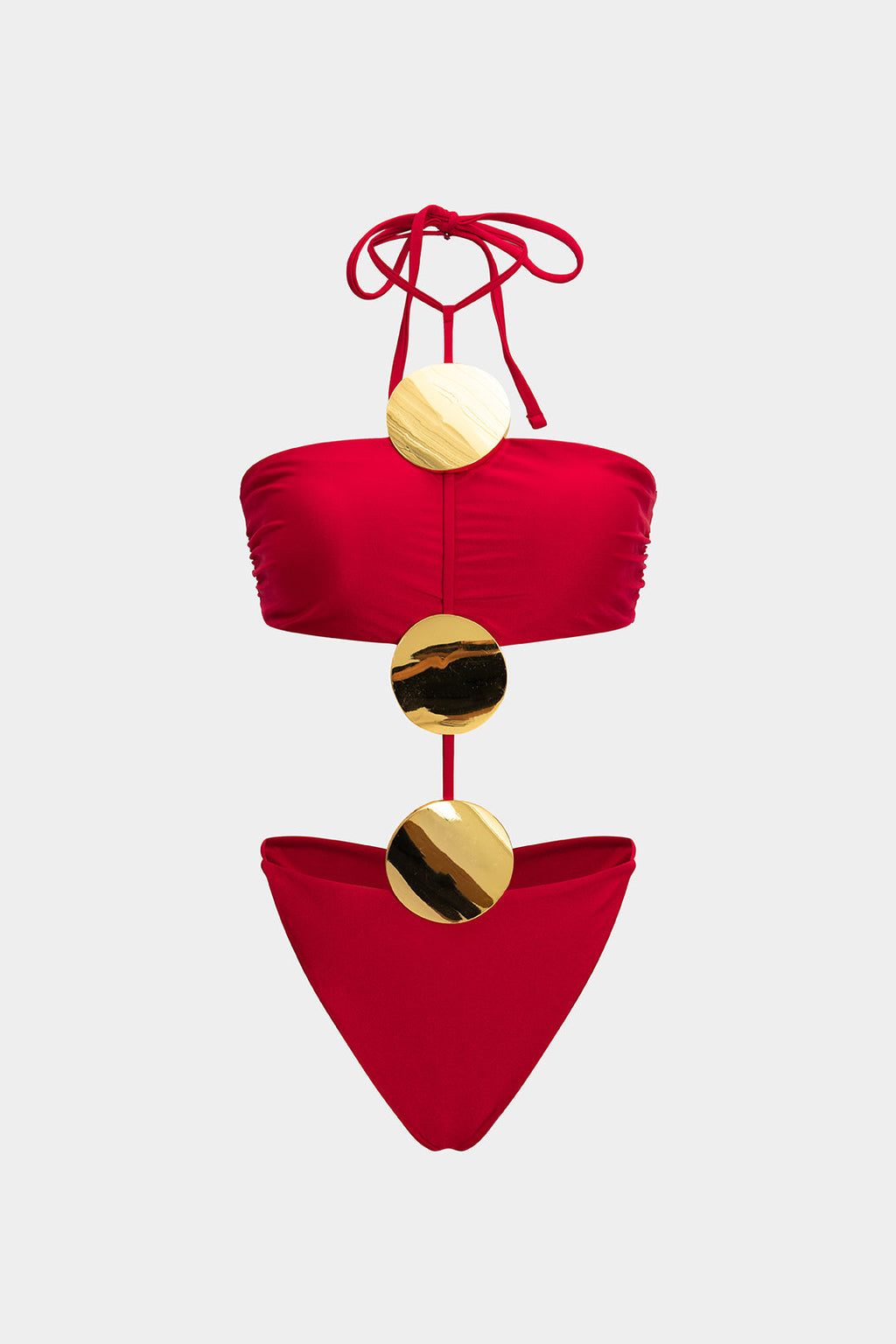 Pharıssa Kırmızı Gold Halter Bikini Takımı