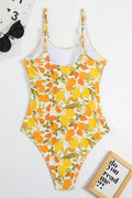 Pharıssa Lemon Print Scoop Neck One Piece Swimsuit