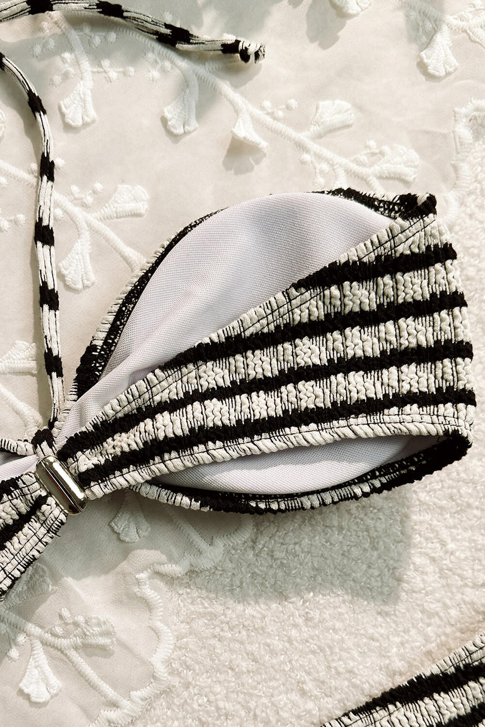Pharıssa Çizgili Dokulu Bandeau Bikini Takımı