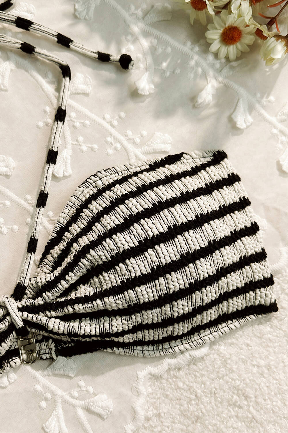 Pharıssa Çizgili Dokulu Bandeau Bikini Takımı