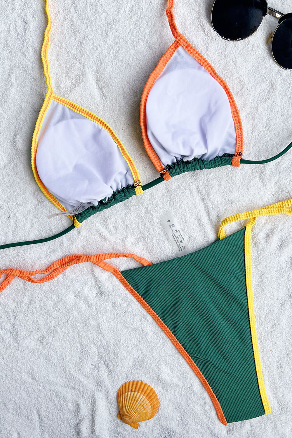 Pharıssa Renkli Biyeli Bağlamalı Üçgen Bikini Takımı