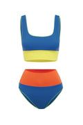Pharıssa Sportif Renk Bloklu Crop Bikini Takımı