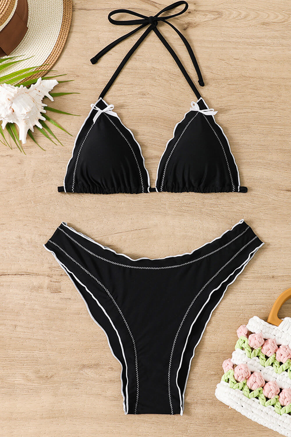 Pharıssa Fırfır Detaylı Halter Üçgen Bikini Takımı