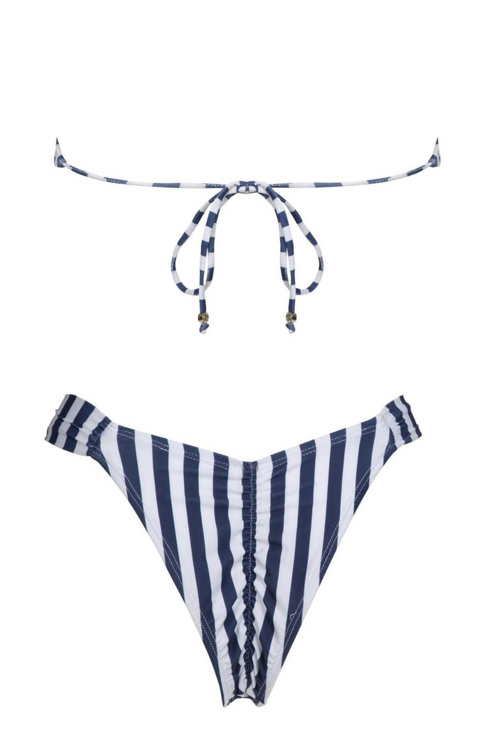 Pharıssa Lacivert Çizgili Halka Detaylı Bandeau Bikini Takımı