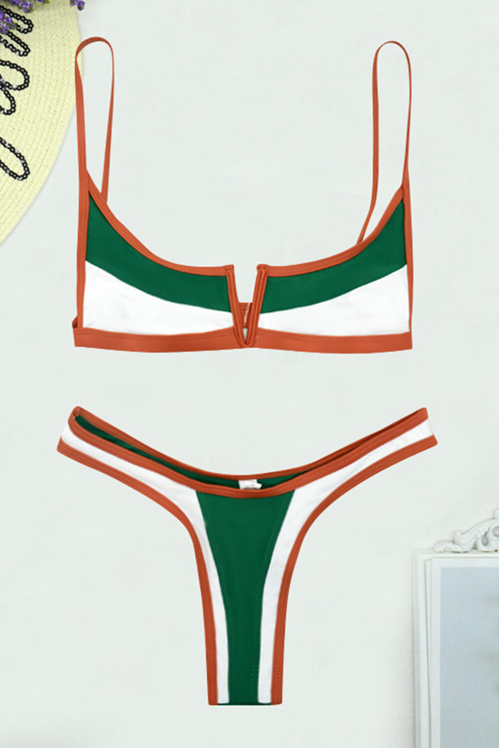 Pharıssa Renk Bloklu V Balenli Bikini Takımı